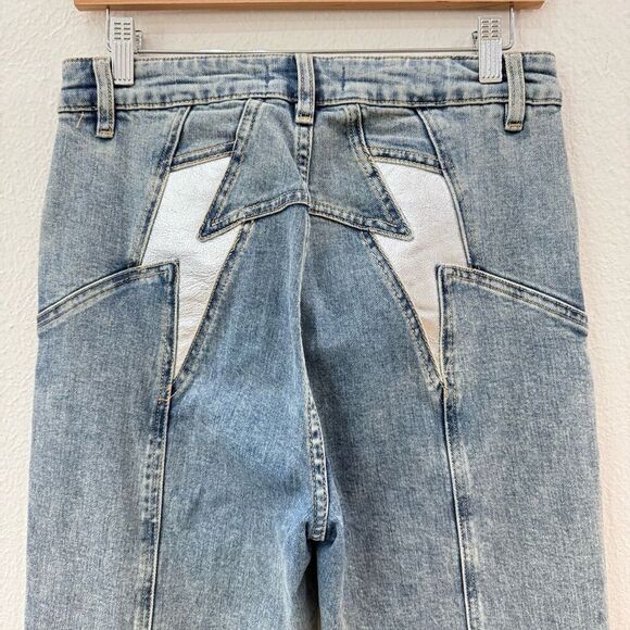 Free People Thunderbird Flare Wide Leg Light Wash Jeans Silver Women's Size 29 - Picture 4 of 15